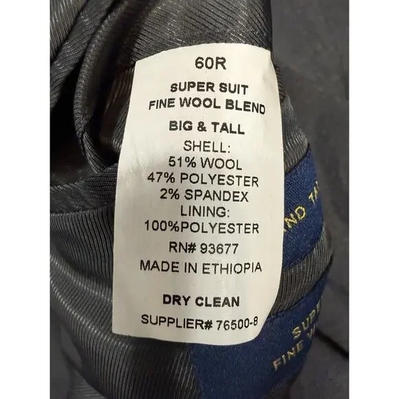 Stafford 60R Gray All Season Blazer Jacket Sport Suit Coat Wool Travel Big Tall - Picture 7 of 11